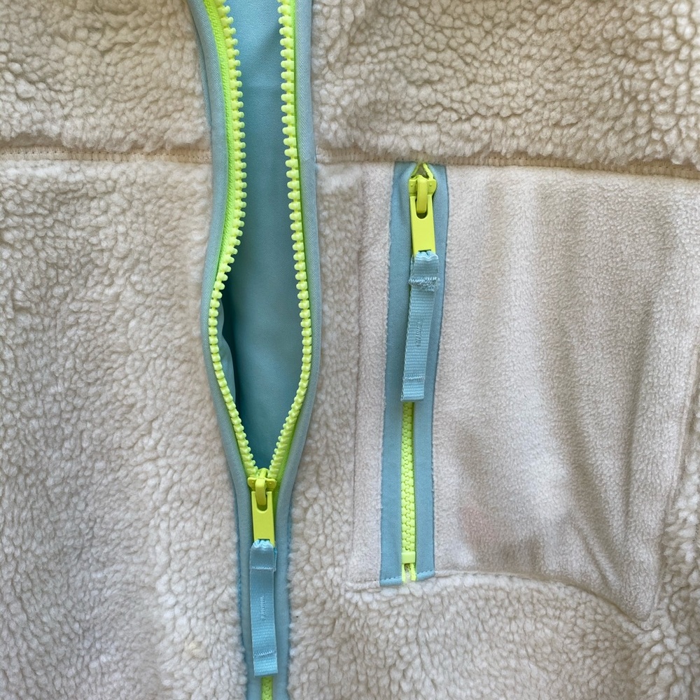GAP Cream Teddy Jacket with Neon Accents - Picture 3 of 7